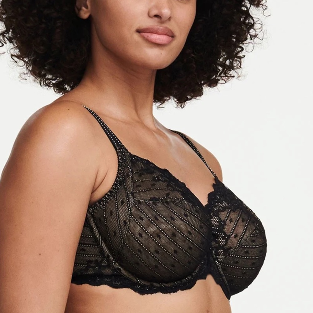 Chantelle Rive Gauche 3-Part Cup Underwire Bra - Black 34 DDDD